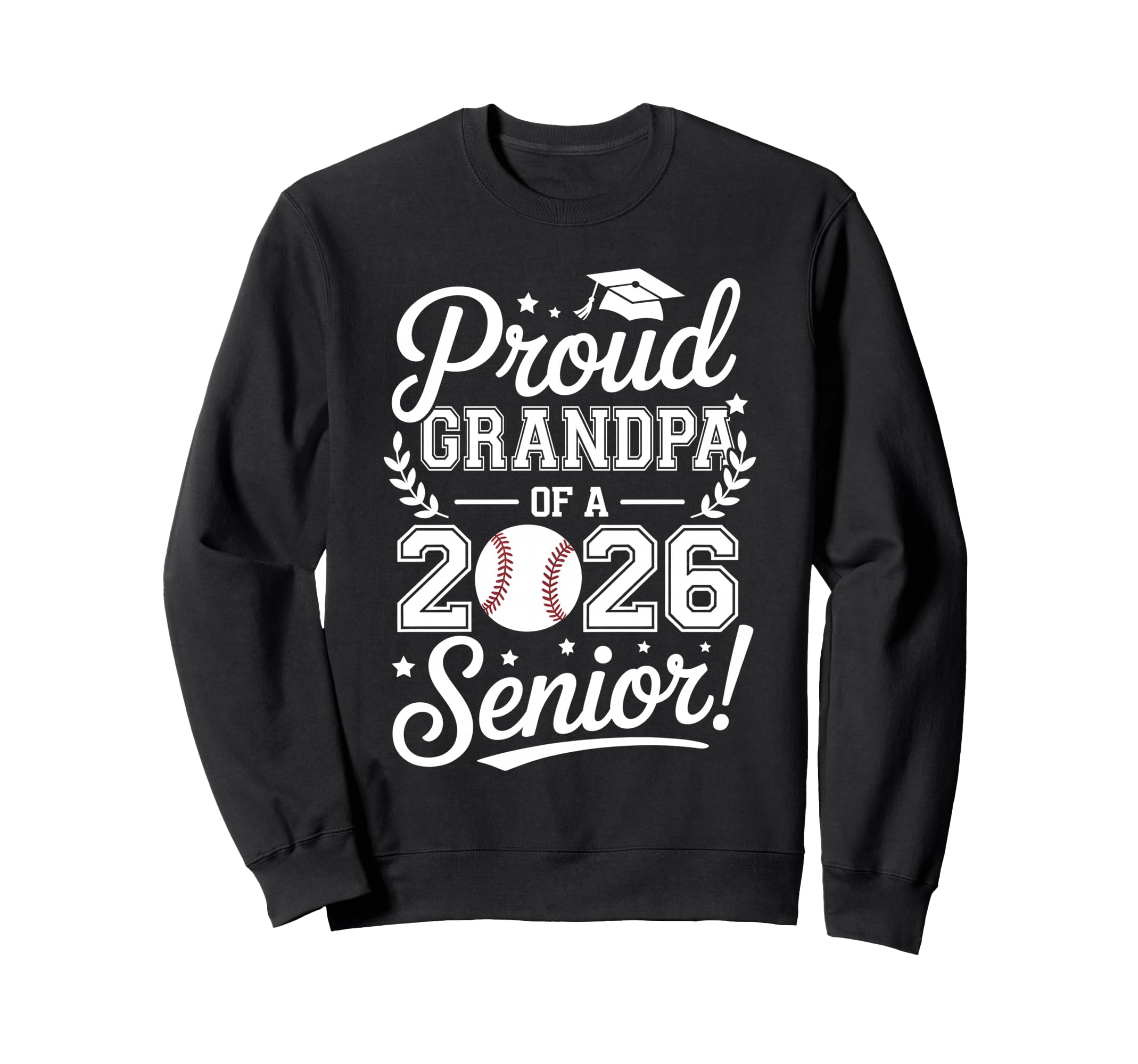 Proud Grandpa 2026 Senior Baseball Sweatshirt - Novelty Apparel for Adults - T-Shirt, Sweatshirt, Hoodie
