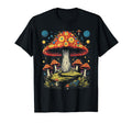 70S 80S Mushrooms Distressed 152 T-Shirt - Fun Novelty Design for Adults - T-Shirt, Sweatshirt, Hoodie