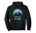 Alaska Wolves Howling Distressed Blue Hoodie - Novelty Apparel for Adults - T-Shirt, Sweatshirt, Hoodie