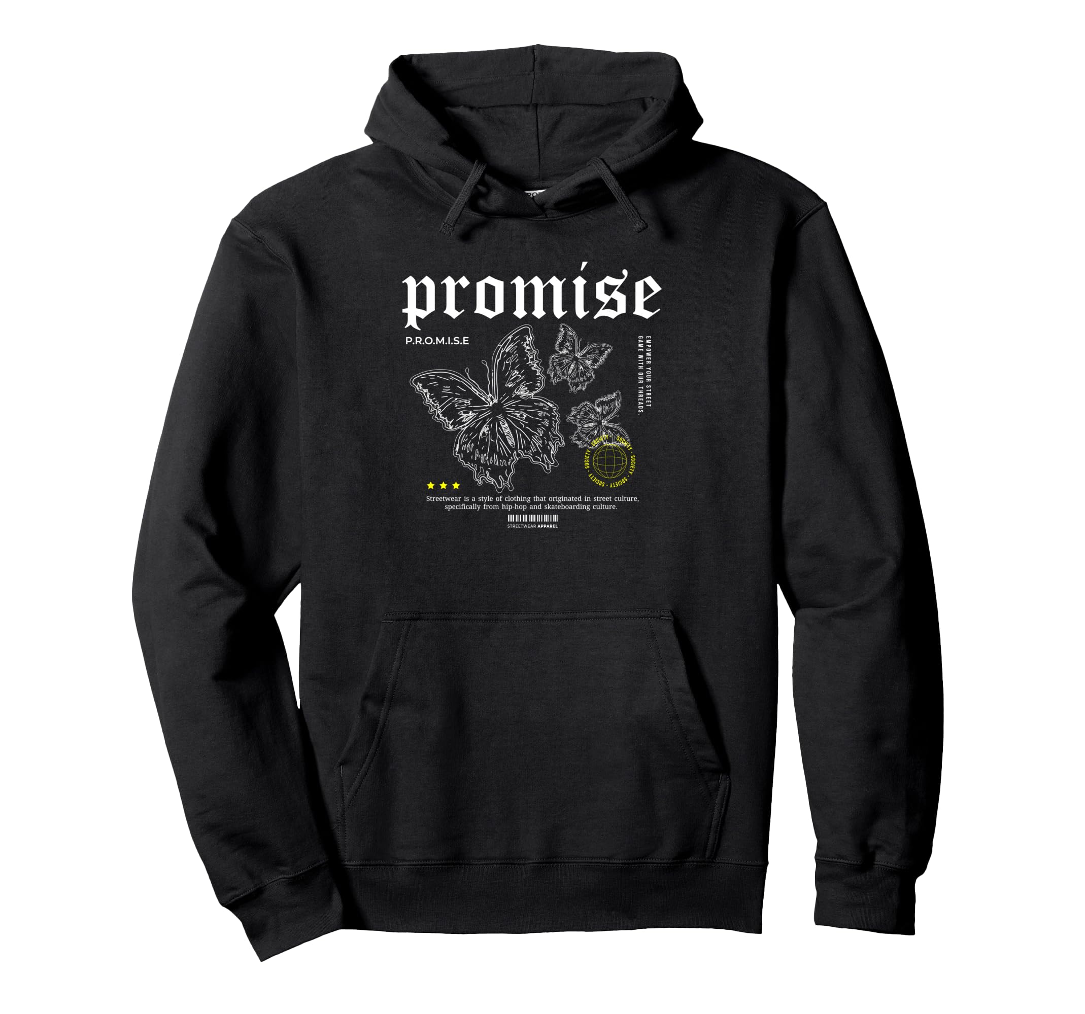 Butterfly Promise Y2K Grunge Aesthetic Hoodie - Unique Graphic Unisex - T-Shirt, Sweatshirt, Hoodie