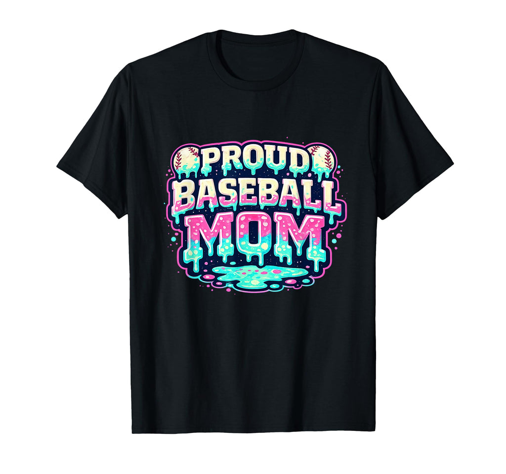 Baseball Mom Drip Ice Cream Drip T-Shirt - Casual Everyday Wear Men Women - T-Shirt, Sweatshirt, Hoodie