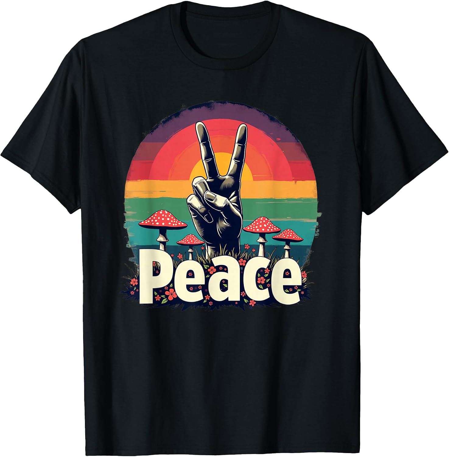 Peace Sign 70s Retro Graphic Wrinkled Hippie - Adult & Kids T-Shirts, Sweatshirts & Hoodies apparel design preview 1