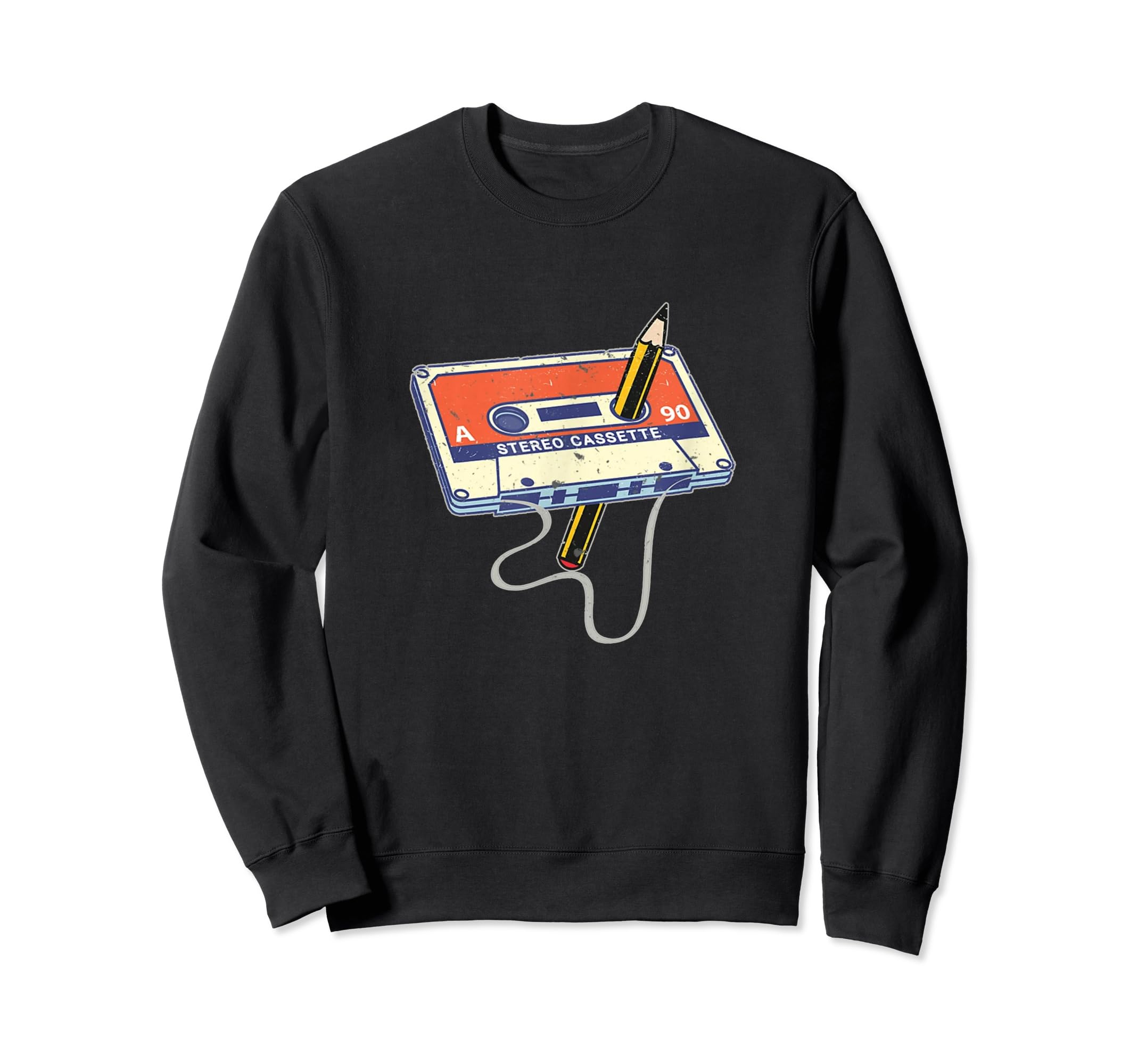 Cassette Tape Pencil 70S 80S 90S Sweatshirt - Aesthetic Graphic Unisex - T-Shirt, Sweatshirt, Hoodie