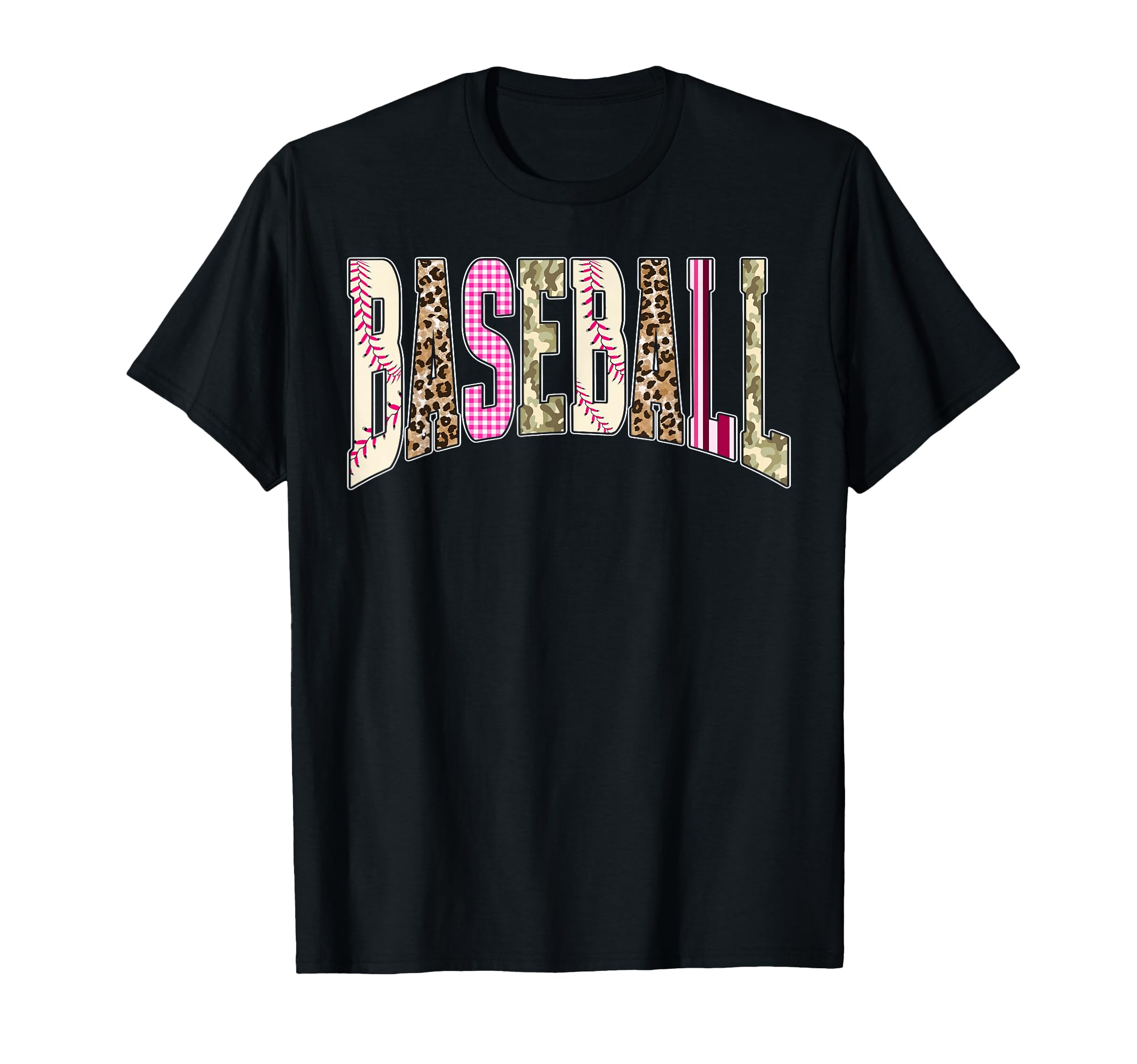 Leopard Camo Game Day Baseball T-Shirt - Aesthetic Graphic for Adults - T-Shirt, Sweatshirt, Hoodie