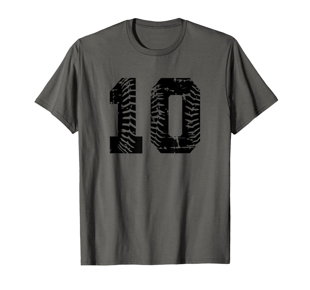 Number 10 Softball Baseball Black T-Shirt - Casual Everyday Wear Unisex - T-Shirt, Sweatshirt, Hoodie