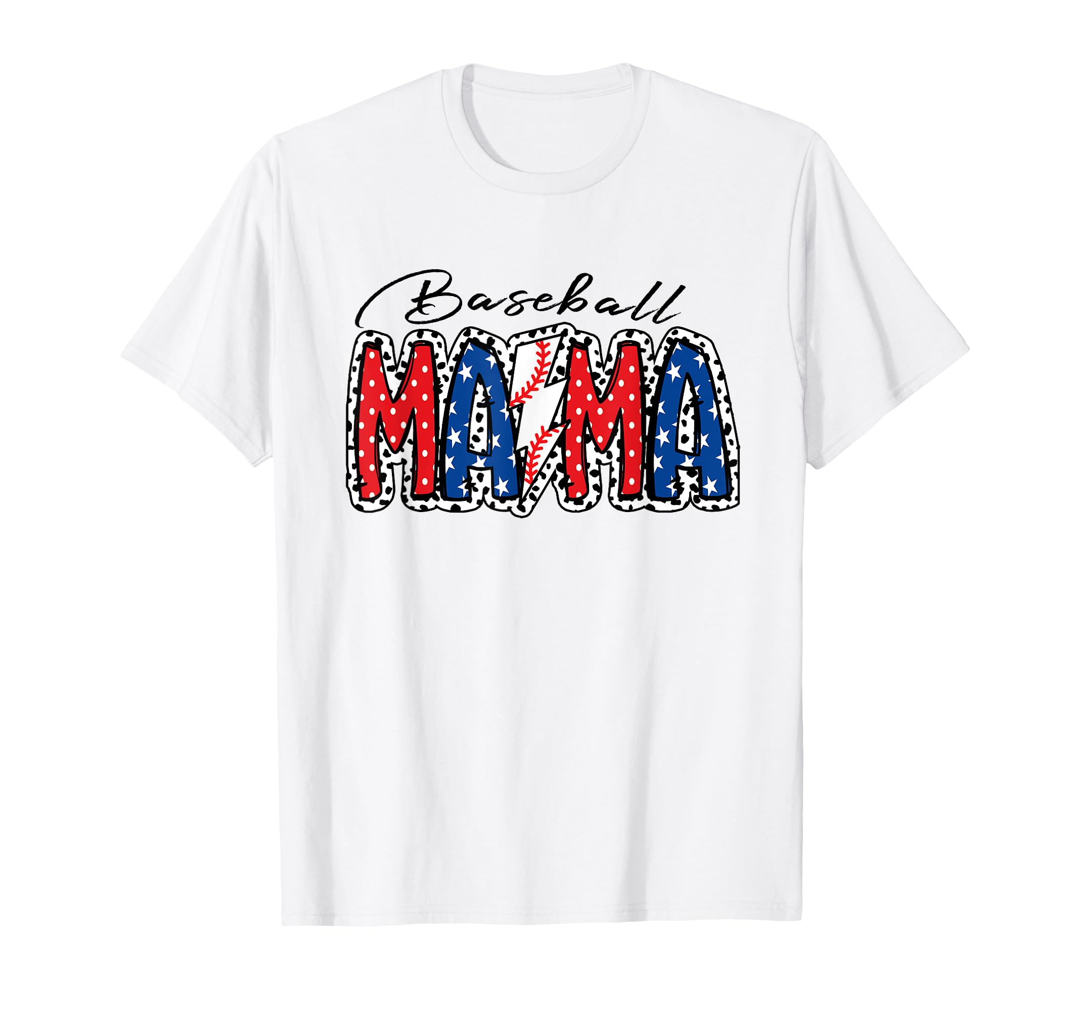 Baseball Mama Patriotic Baseball T-Shirt - Casual Everyday Wear Men Women - T-Shirt, Sweatshirt, Hoodie