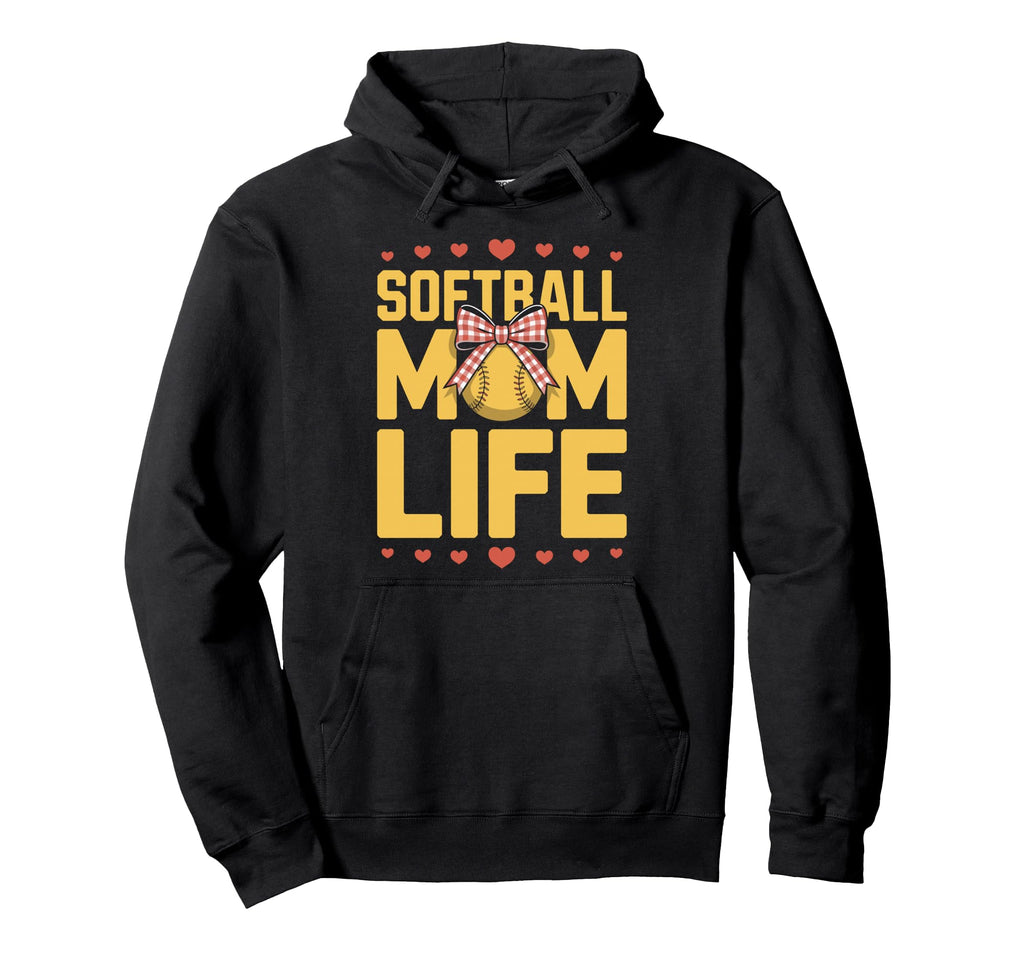 Softball Mom Life Baseball Sports Player Hoodie - Graphic Print for Adults - T-Shirt, Sweatshirt, Hoodie