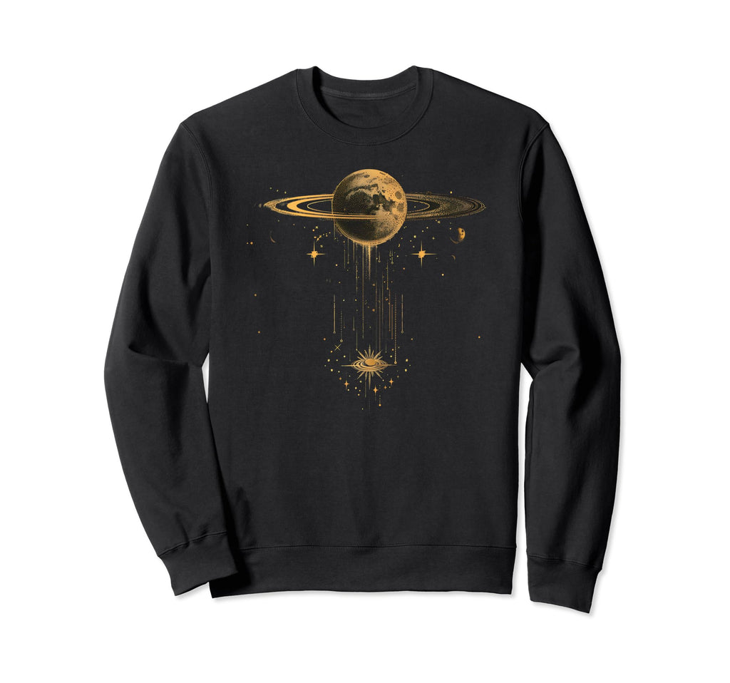 Celestial Minimalistic Boho Moon Space Sweatshirt - Unique Graphic Unisex - T-Shirt, Sweatshirt, Hoodie