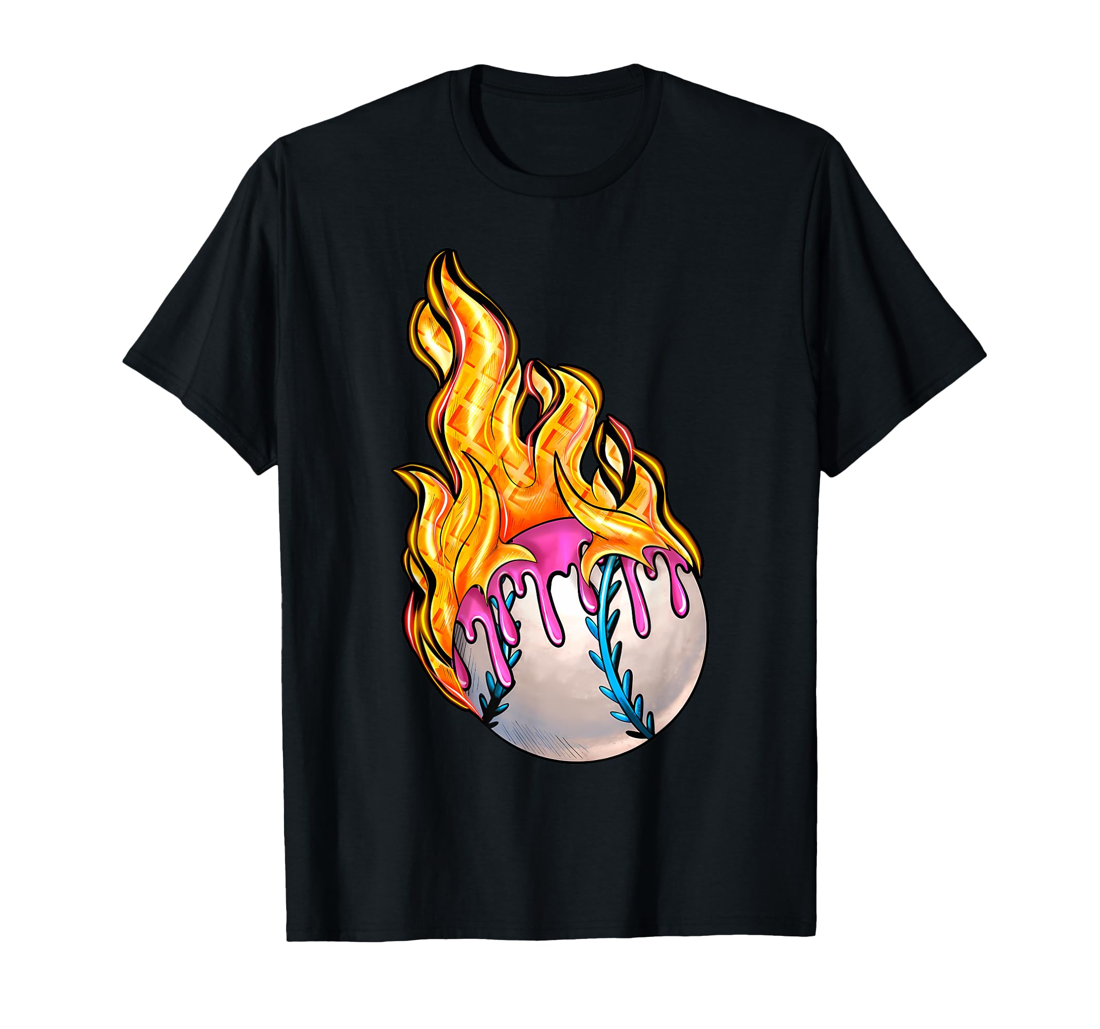 Baseball Ice Cream Drip Game Day T-Shirt - Fun Novelty Design for Adults - T-Shirt, Sweatshirt, Hoodie
