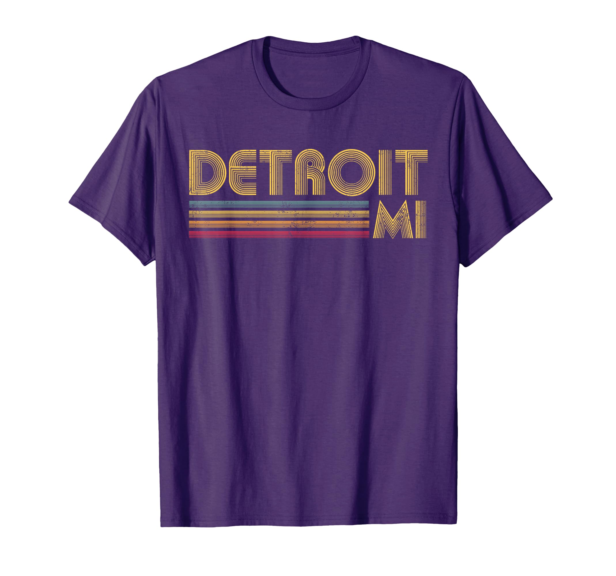 Detroit Michigan Mi 60S 70S 80S Gift T-Shirt - Novelty Apparel Unisex - T-Shirt, Sweatshirt, Hoodie