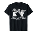 Evolve This Jesus And Darwin Small Black T-Shirt - Minimalist Print Unisex - T-Shirt, Sweatshirt, Hoodie