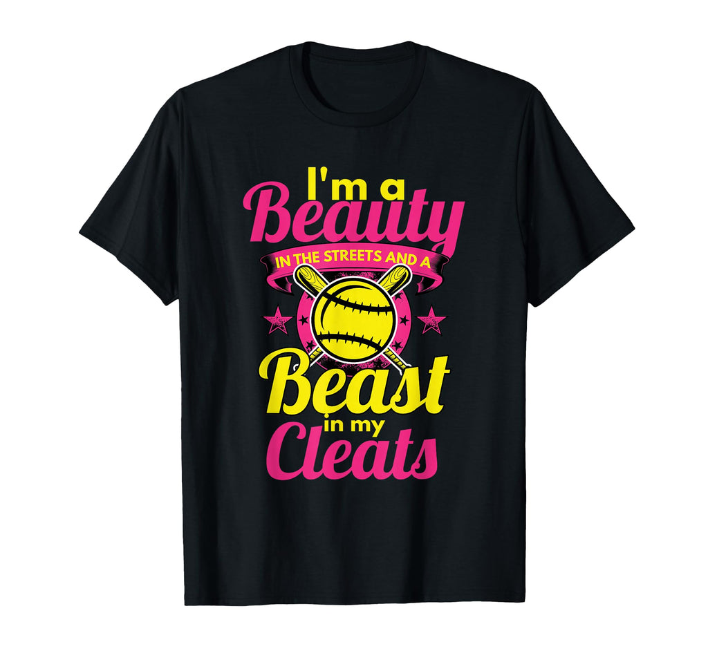 Beauty Streets Beast My Cleats Softball T-Shirt - Graphic Print for Adults - T-Shirt, Sweatshirt, Hoodie