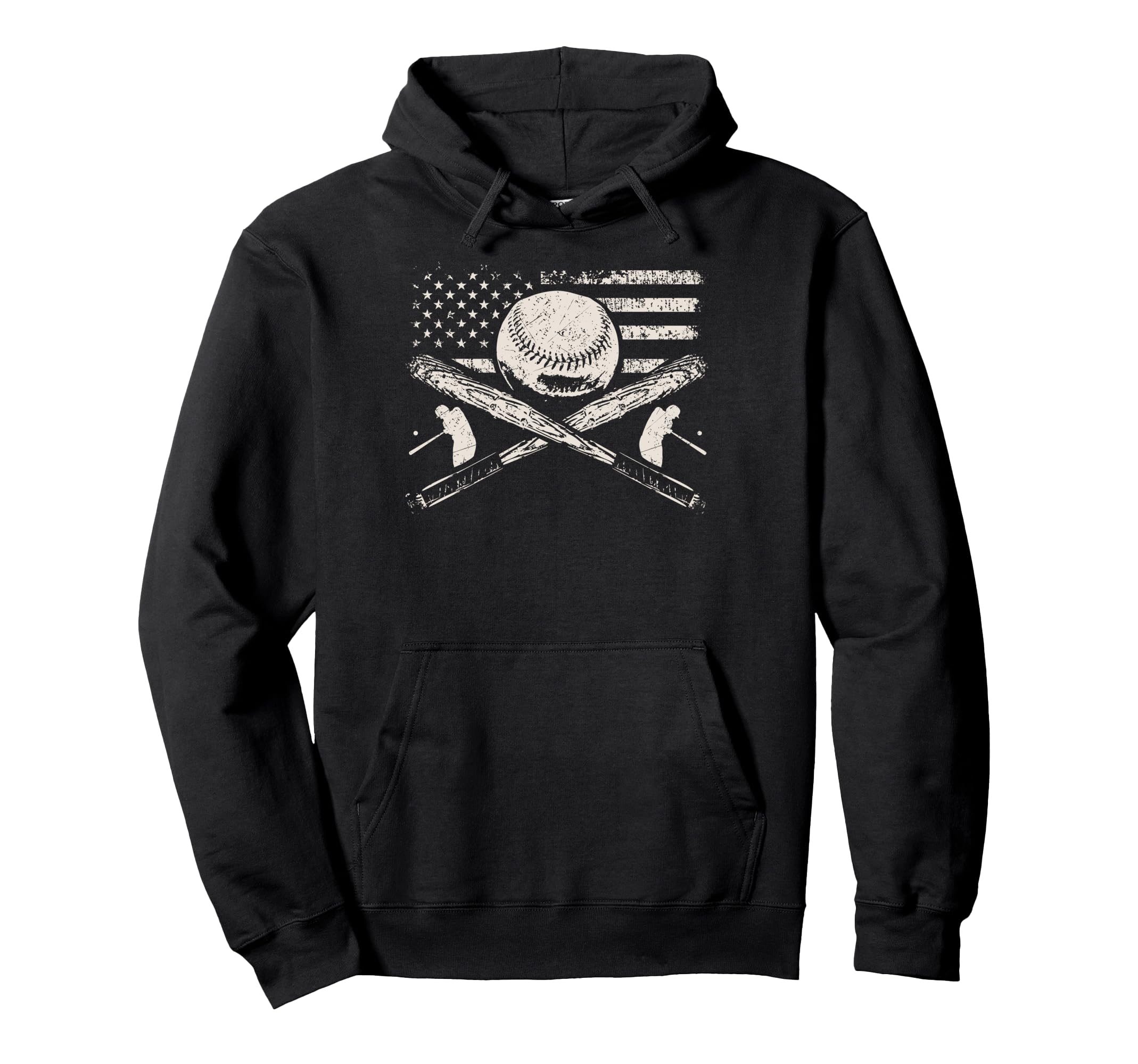 Patriotic American Flag Baseball Baseball Hoodie - Aesthetic Graphic Unisex - T-Shirt, Sweatshirt, Hoodie