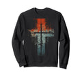 Cross Distressed 90S Goth Grunge Sweatshirt - Novelty Apparel Men Women - T-Shirt, Sweatshirt, Hoodie