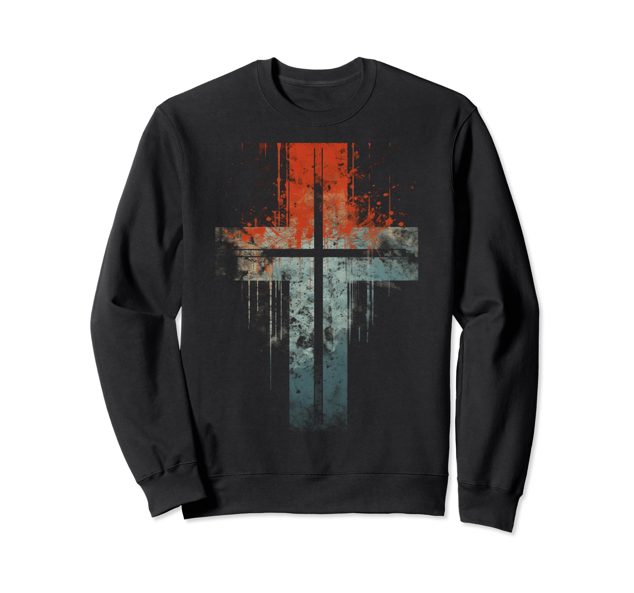 Cross Distressed 90S Goth Grunge Sweatshirt - Novelty Apparel Men Women - T-Shirt, Sweatshirt, Hoodie