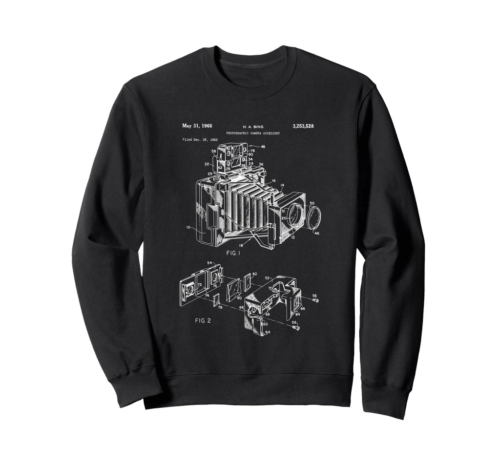 Camera Diagram Patent 1966 Photography Sweatshirt - Novelty Apparel Unisex - T-Shirt, Sweatshirt, Hoodie