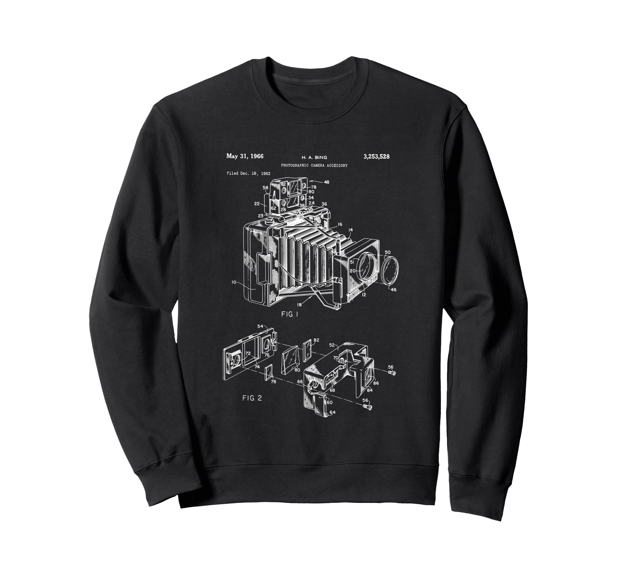 Camera Diagram Patent 1966 Photography Sweatshirt - Novelty Apparel Unisex - T-Shirt, Sweatshirt, Hoodie