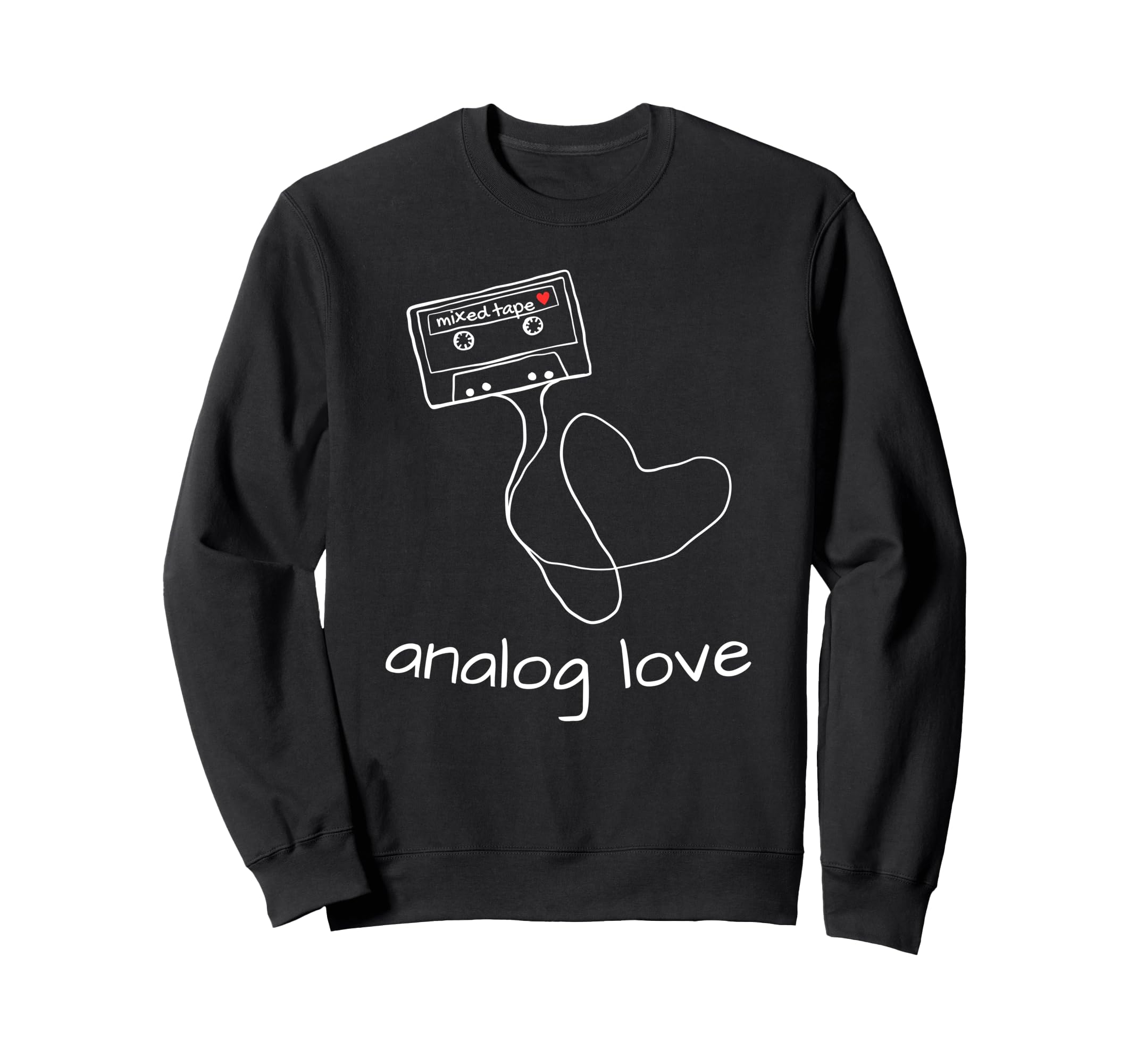 Cassette Mixed Tape Analog Love Sweatshirt - Minimalist Print Men Women - T-Shirt, Sweatshirt, Hoodie