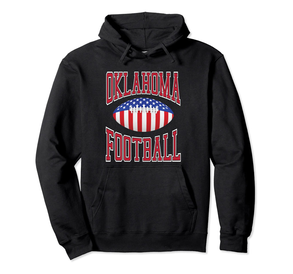 Oklahoma Football Usa Flag Distressed Hoodie - Minimalist Print Men Women - T-Shirt, Sweatshirt, Hoodie