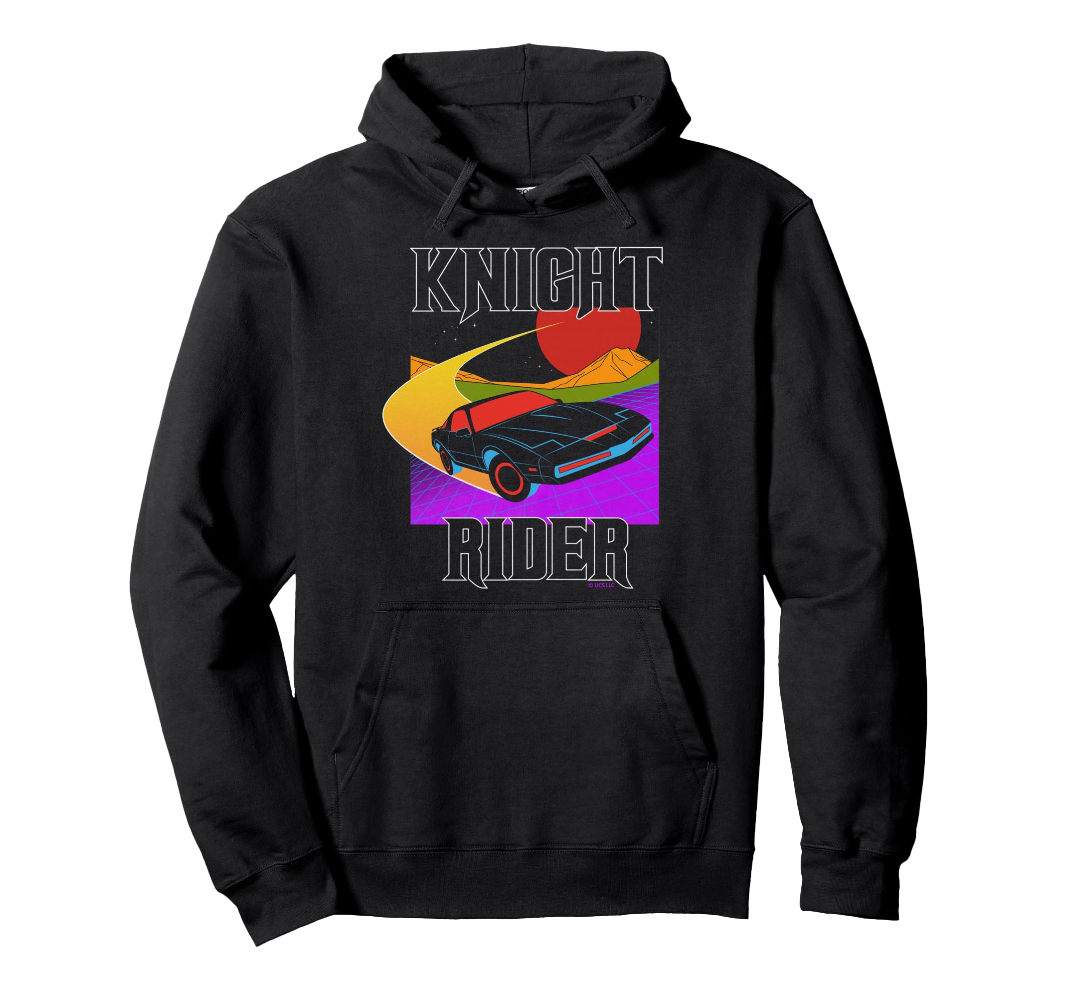 Knight Rider Neon Car Sunset Hoodie - Custom Art Print Unisex - T-Shirt, Sweatshirt, Hoodie