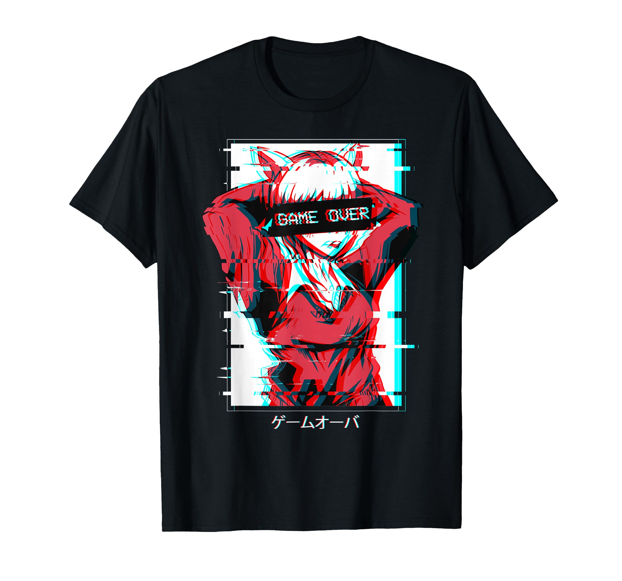 Game Over Anime Japanese Vaporwave T-Shirt - Aesthetic Graphic Men Women - T-Shirt, Sweatshirt, Hoodie