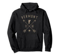 Vermont Distressed State Outline Arrows Hoodie - Aesthetic Graphic Unisex - T-Shirt, Sweatshirt, Hoodie