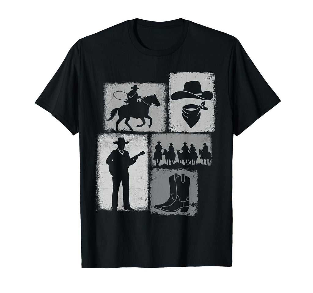 Cowboy Collage Western Rancher T-Shirt - Streetwear Style Men Women - T-Shirt, Sweatshirt, Hoodie