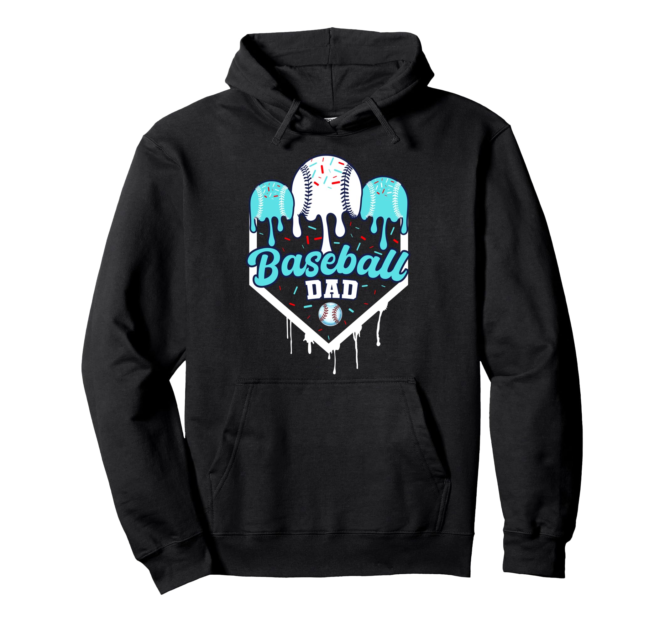 Baseball Drip Dad Ice Cram Home Plate Hoodie - Aesthetic Graphic Unisex - T-Shirt, Sweatshirt, Hoodie