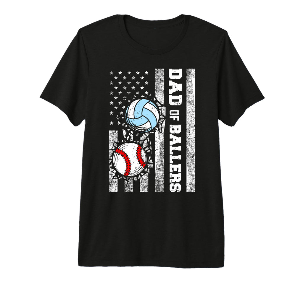 Mens Dad Ballers Funny Usa Flag T-Shirt - Casual Everyday Wear for Adults - T-Shirt, Sweatshirt, Hoodie
