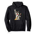 Wolf Rocker Funny Dog Music Lover Hoodie - Fun Novelty Design Men Women - T-Shirt, Sweatshirt, Hoodie