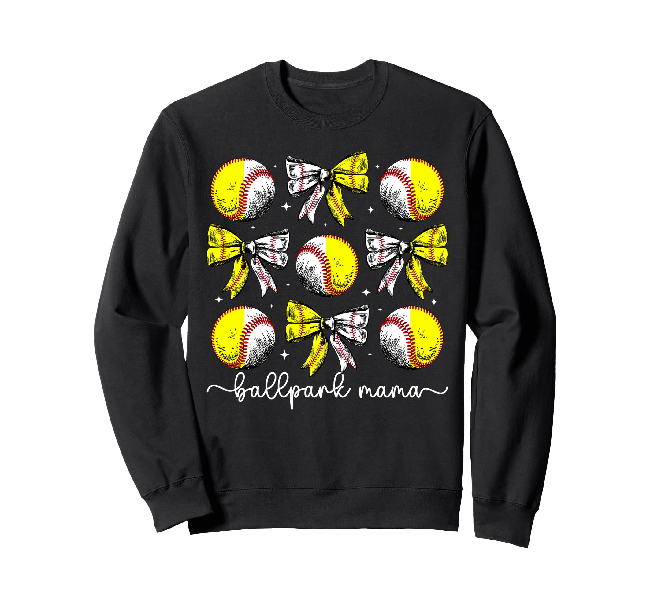Ballpark Mama Coquette Softball Sweatshirt - Fun Novelty Design for Adults - T-Shirt, Sweatshirt, Hoodie