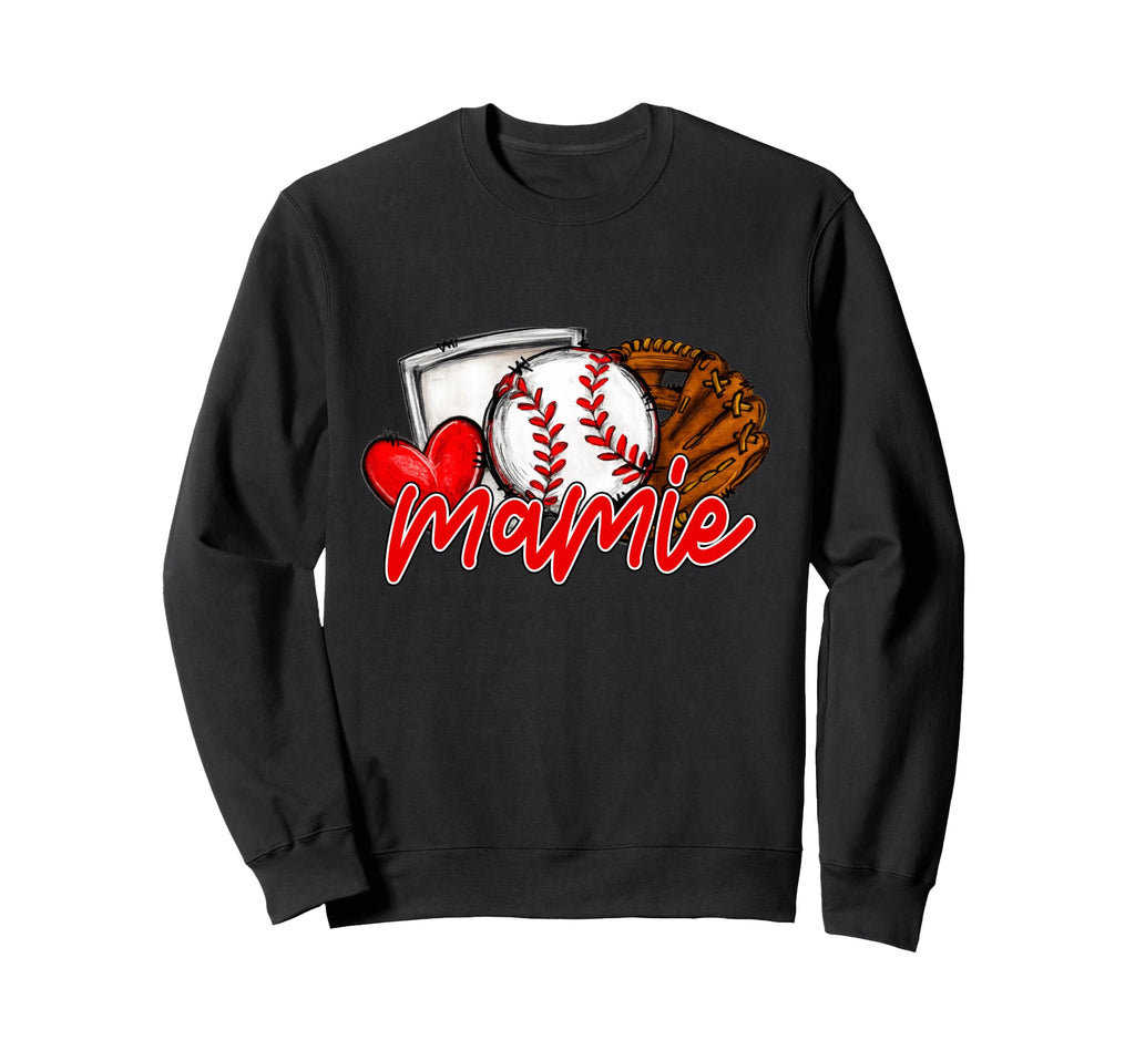 Baseball Mamie Family Matching Sweatshirt - Casual Everyday Wear Unisex - T-Shirt, Sweatshirt, Hoodie