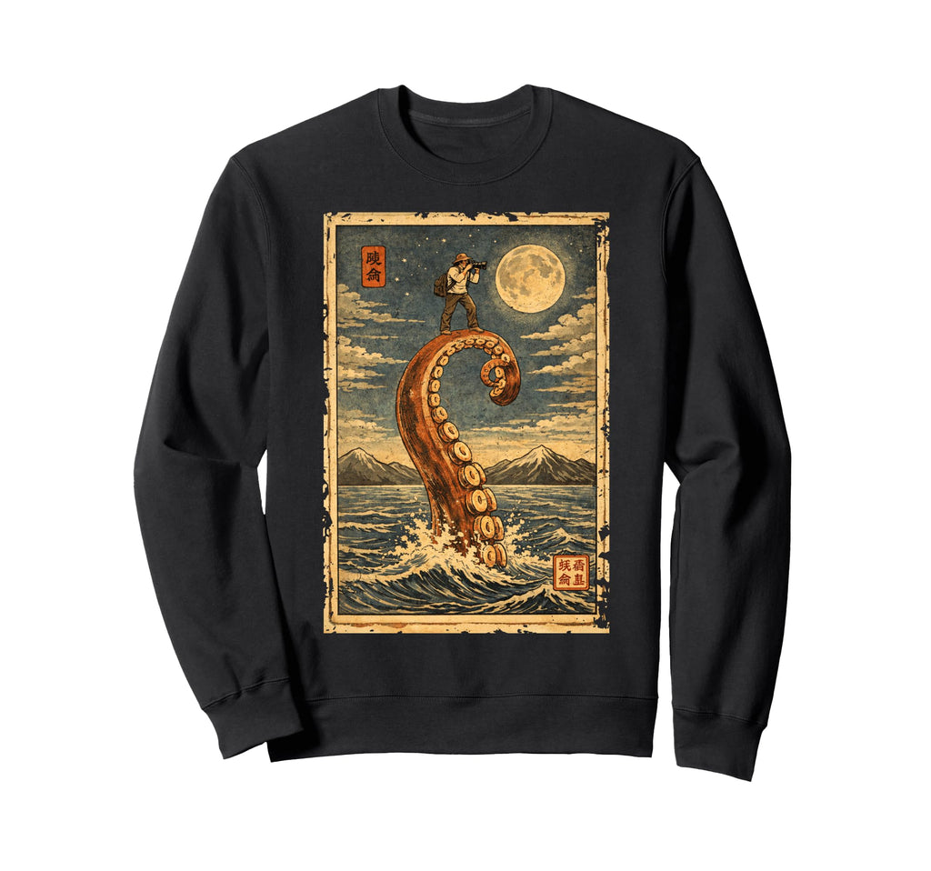 Photographer Japanese Octopus Sweatshirt - Novelty Apparel Men Women - T-Shirt, Sweatshirt, Hoodie