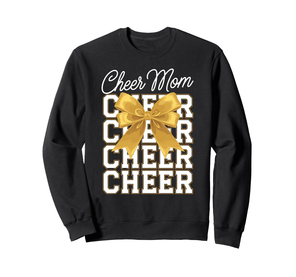 Cheer Mom Mother Bow Cheerleader Sweatshirt - Trendy Graphic Men Women - T-Shirt, Sweatshirt, Hoodie