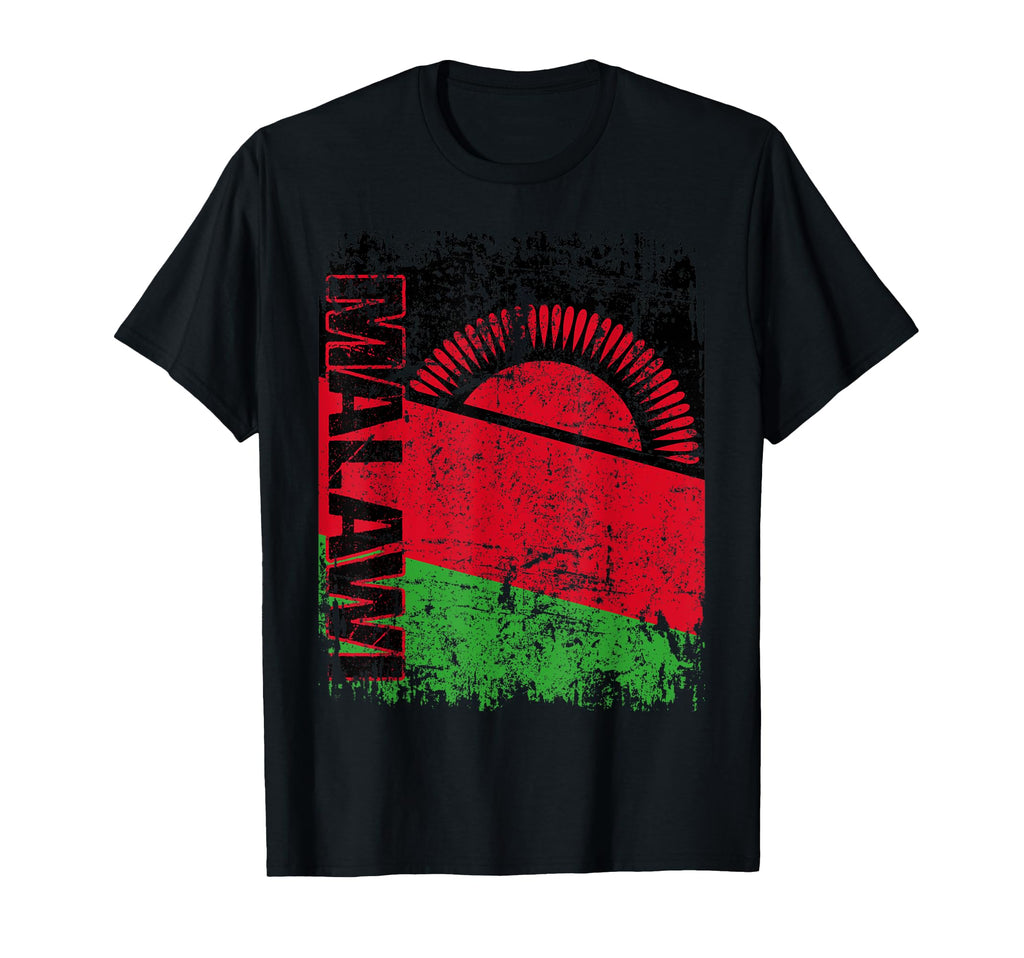 Malawi Flag Distressed Malawi T-Shirt - Custom Art Print Unisex - T-Shirt, Sweatshirt, Hoodie