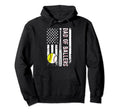 Dad Ballers Us Flag Softball Hoodie - Casual Everyday Wear Men Women - T-Shirt, Sweatshirt, Hoodie