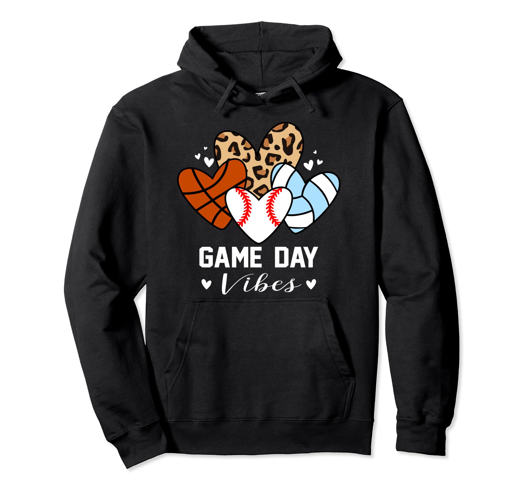 Game Day Vibes Funny Baseball Volleyball Hoodie - Unique Graphic Unisex - T-Shirt, Sweatshirt, Hoodie