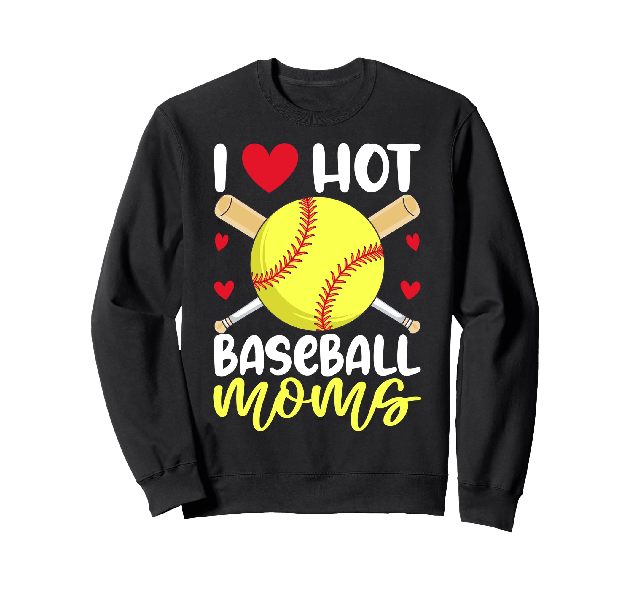 Colorful Baseball Inspired Moms Sweatshirt - Fun Novelty Design for Adults - T-Shirt, Sweatshirt, Hoodie