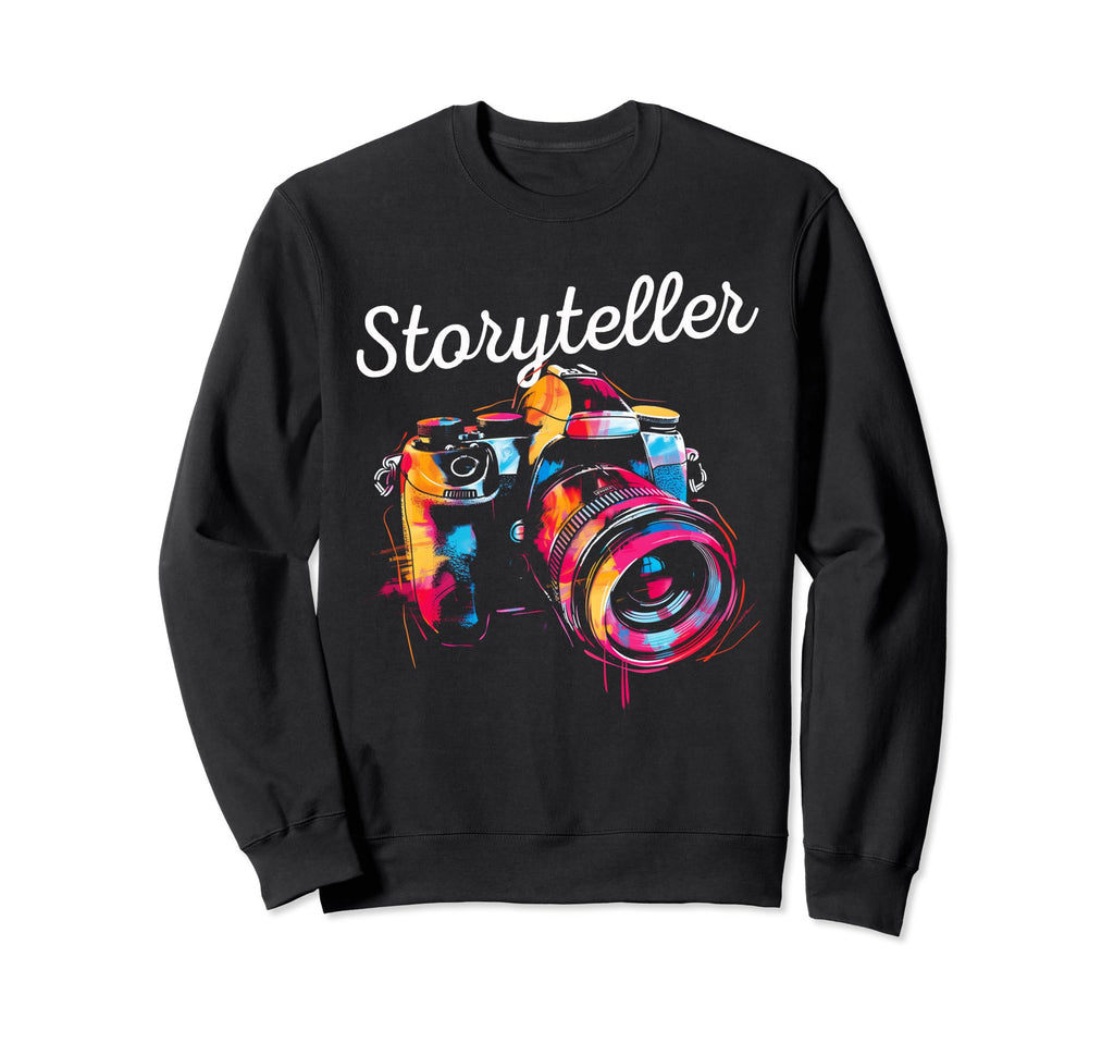 Photographer Storyteller Camera Sweatshirt - Minimalist Print for Adults - T-Shirt, Sweatshirt, Hoodie