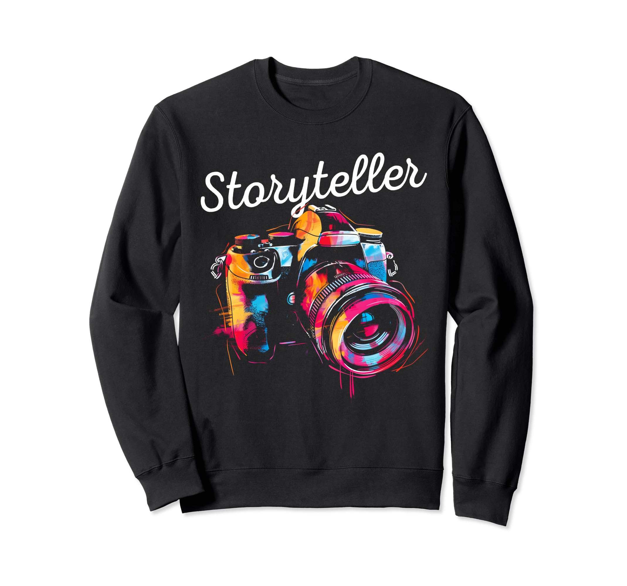 Photographer Storyteller Camera Sweatshirt - Minimalist Print for Adults - T-Shirt, Sweatshirt, Hoodie