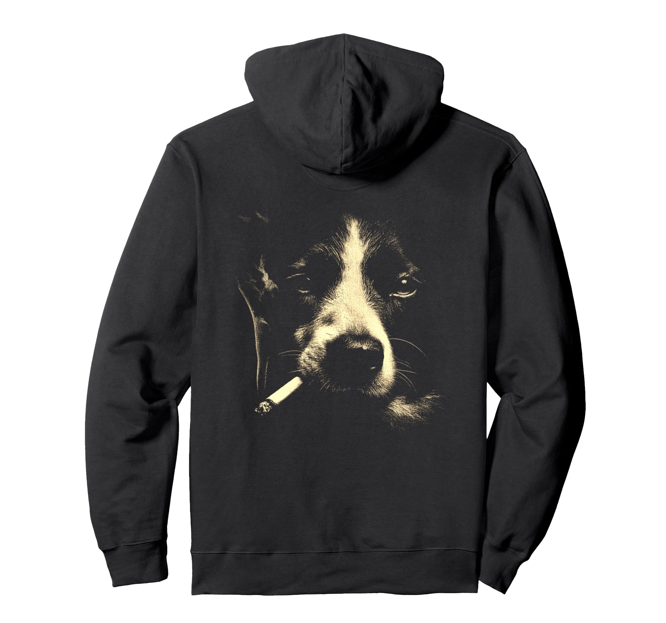 Border Collie Smoking Cigarette Grunge Hoodie - Aesthetic Graphic Unisex - T-Shirt, Sweatshirt, Hoodie