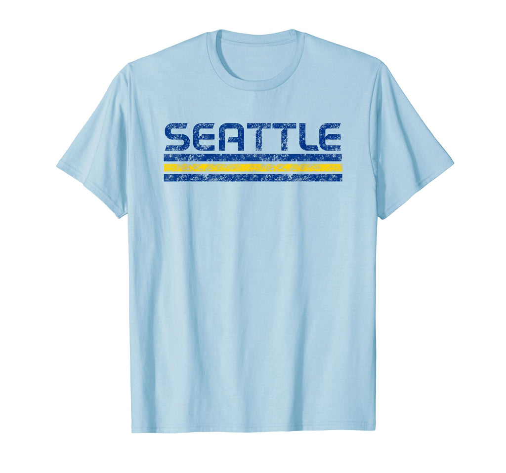 Seattle Washington Weathered Stripe T-Shirt - Fun Novelty Design for Adults - T-Shirt, Sweatshirt, Hoodie