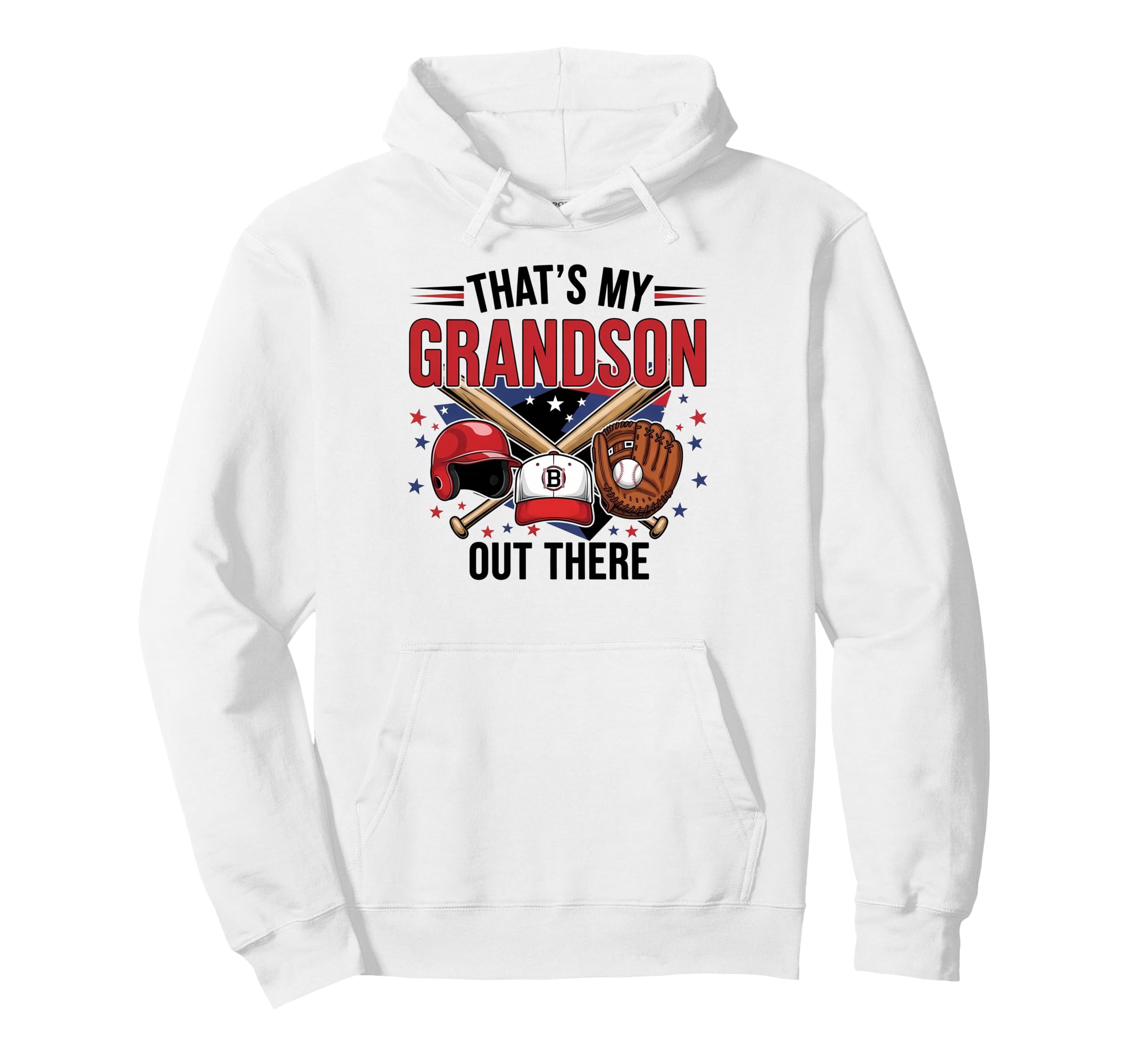 Proud Baseball Grandma Supporting Baseball Hoodie - Unique Graphic Unisex - T-Shirt, Sweatshirt, Hoodie