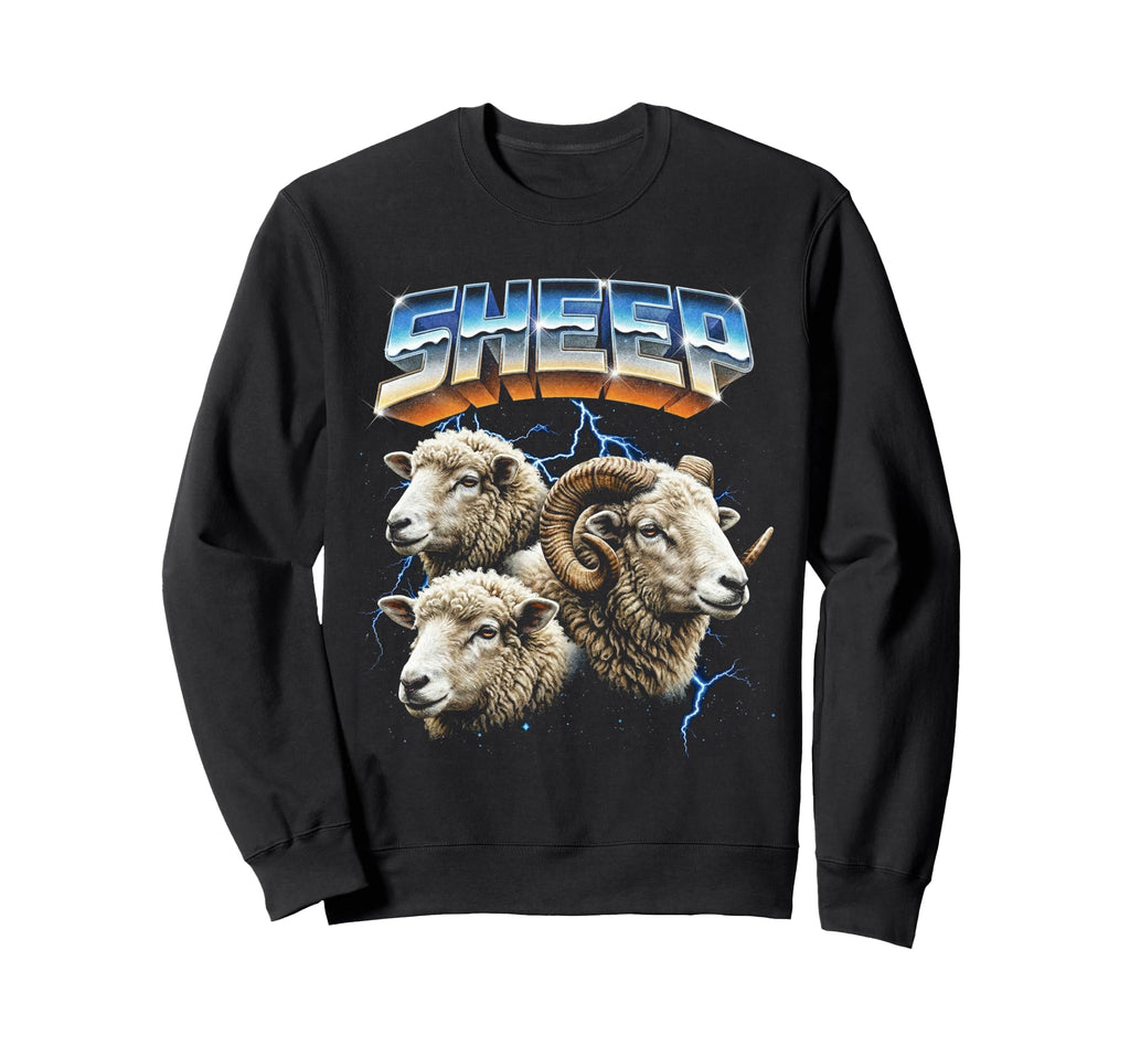 Sheep 80S Funny Farmer Sheep 90S Sweatshirt - Trendy Graphic for Adults - T-Shirt, Sweatshirt, Hoodie