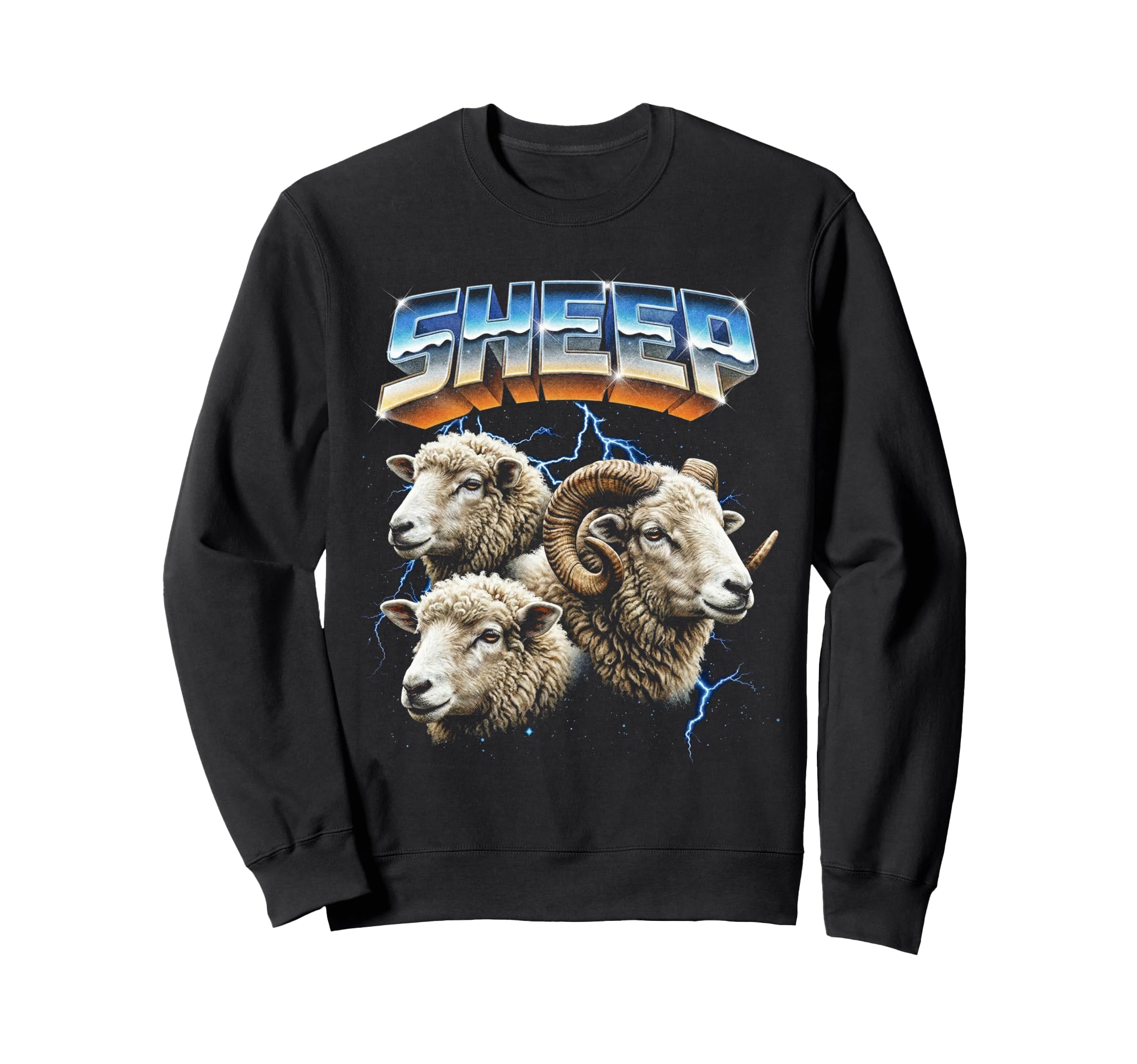 Sheep 80S Funny Farmer Sheep 90S Sweatshirt - Trendy Graphic for Adults - T-Shirt, Sweatshirt, Hoodie