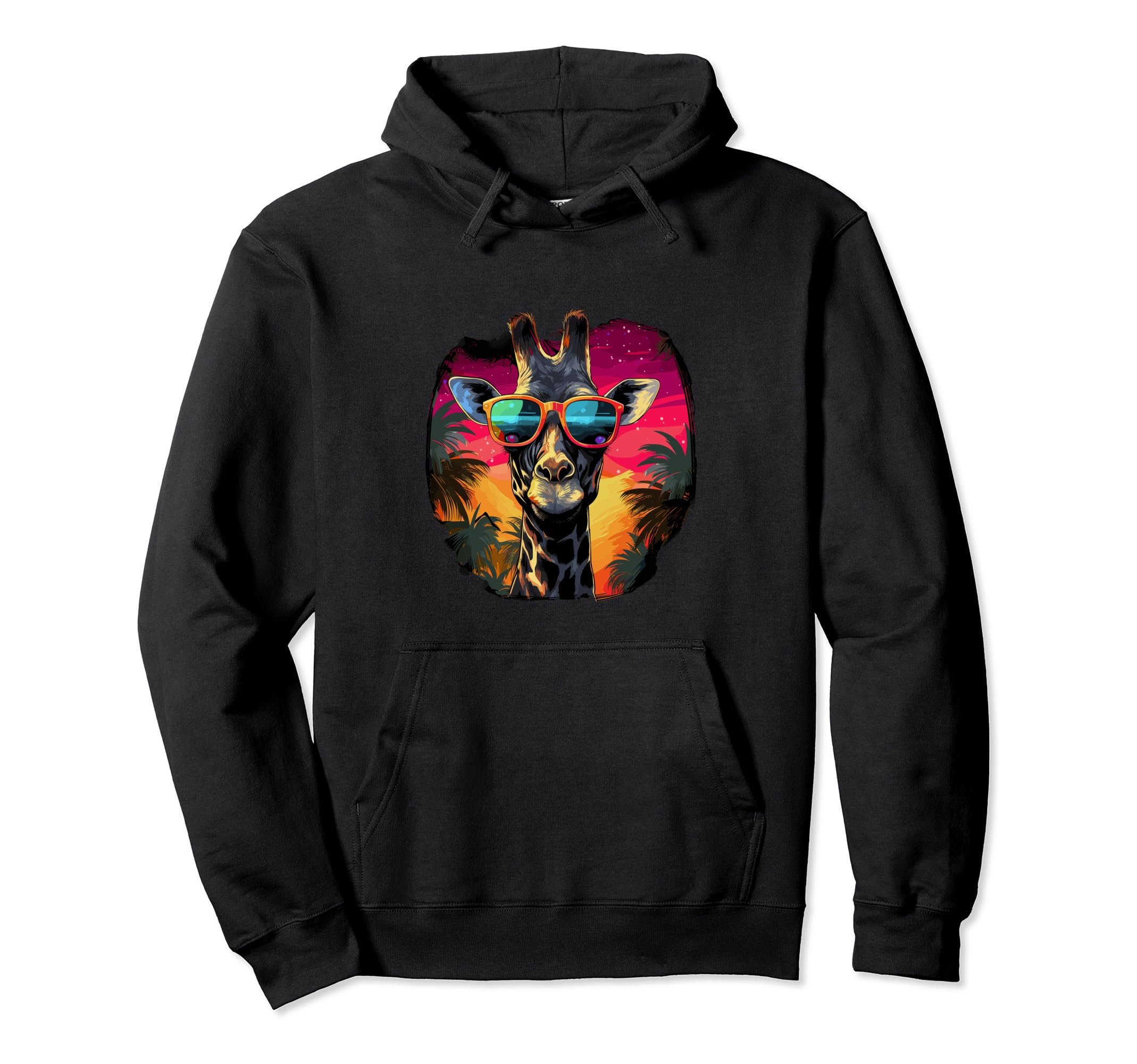 Funny Giraffe Vaporwave Aesthetic Hoodie - Streetwear Style for Adults - T-Shirt, Sweatshirt, Hoodie