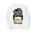 Mom Life Messy Bun Hair Funny Sweatshirt - Minimalist Print Men Women - T-Shirt, Sweatshirt, Hoodie