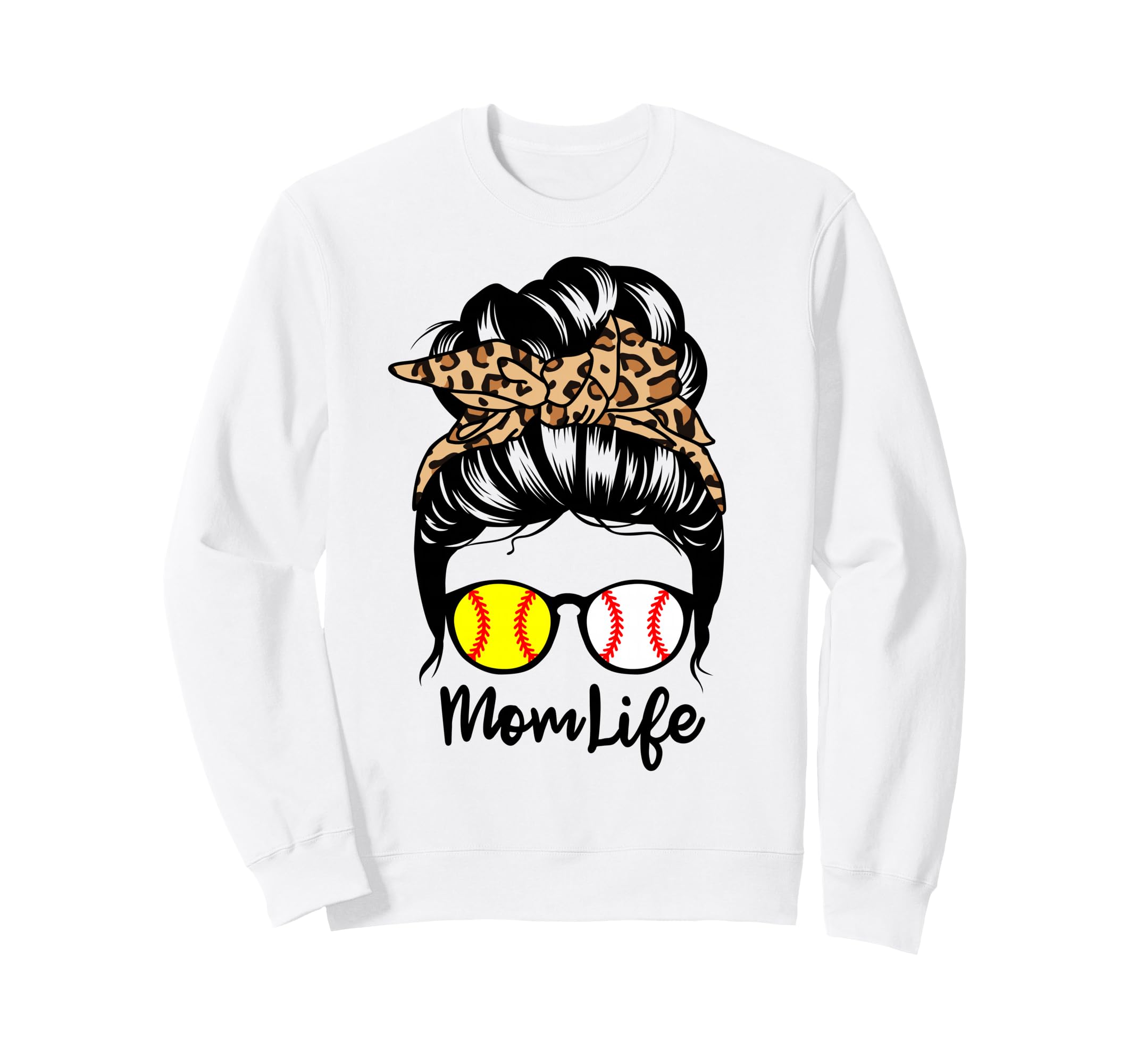Mom Life Messy Bun Hair Funny Sweatshirt - Minimalist Print Men Women - T-Shirt, Sweatshirt, Hoodie