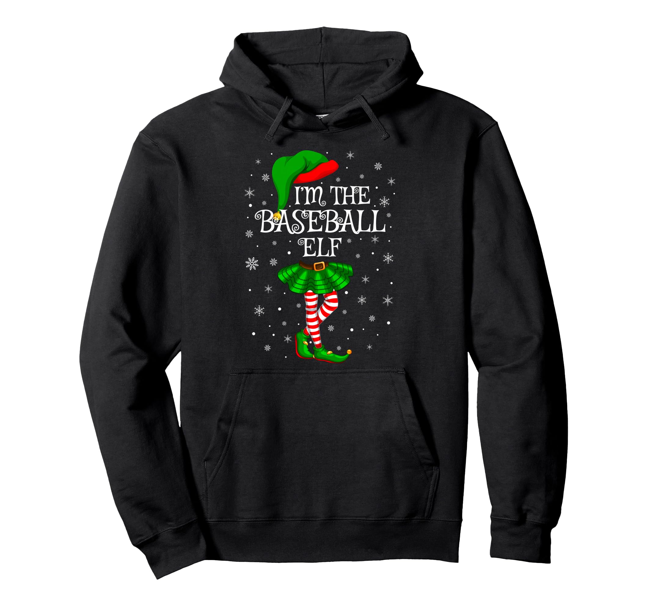 Baseball Elf Family Group Pajama Hoodie - Aesthetic Graphic for Adults - T-Shirt, Sweatshirt, Hoodie