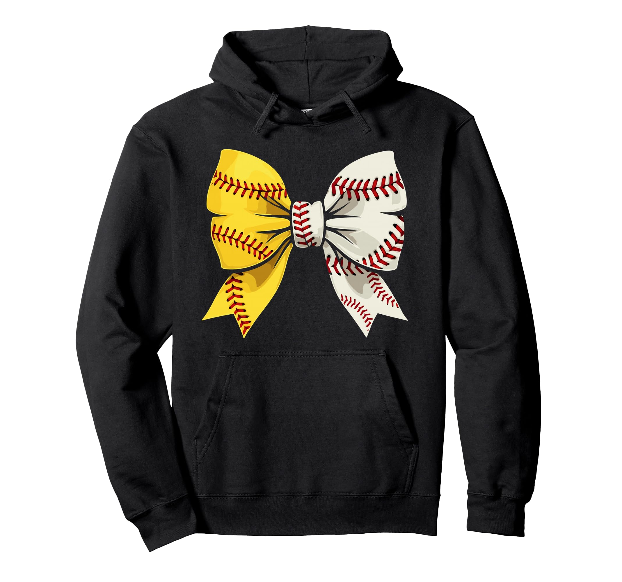 Baseball Softball Coquette Bow Hoodie - Casual Everyday Wear for Adults - T-Shirt, Sweatshirt, Hoodie